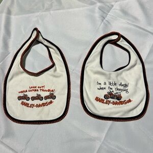 Harley-Davidson White Baby Bib Set